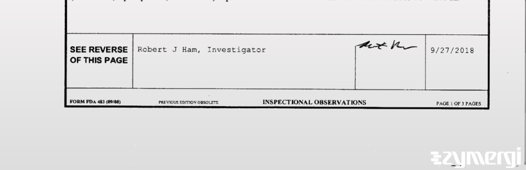 Robert J. Ham FDA Investigator