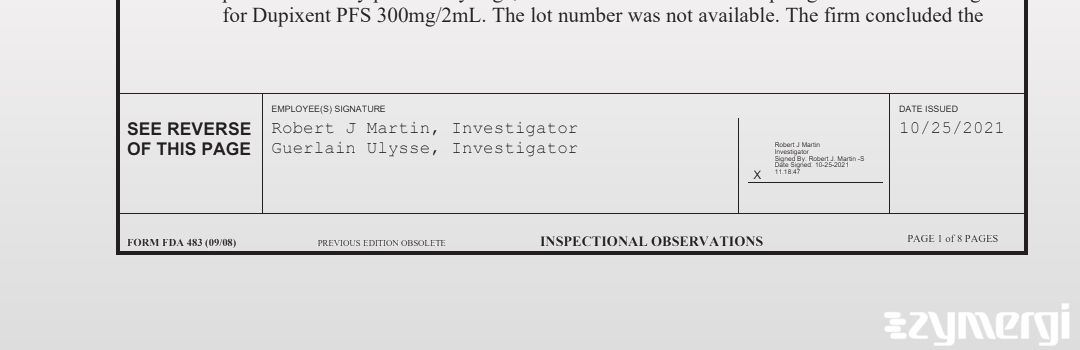 Guerlain Ulysse FDA Investigator Robert J. Martin FDA Investigator 