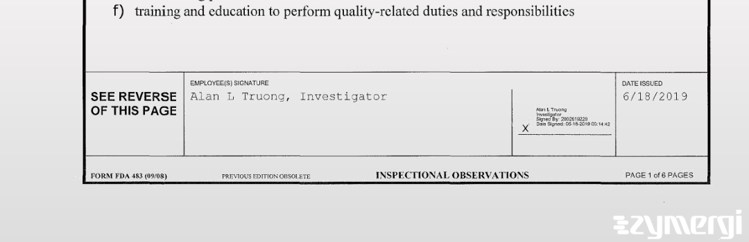 Alan L. Truong FDA Investigator 