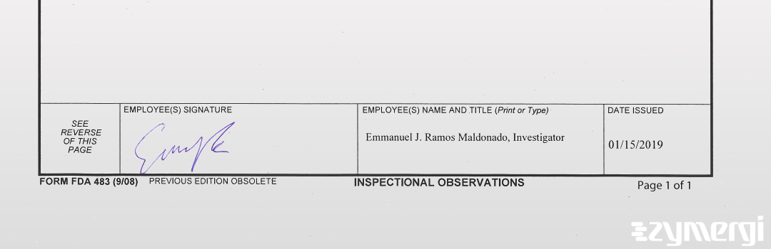 Emmanuel J. Ramos FDA Investigator 