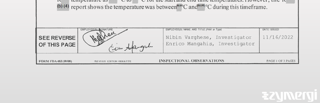 Nibin Varghese FDA Investigator Enrico-Jose T. Mangahis FDA Investigator