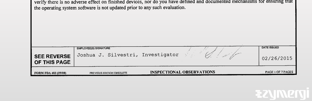 Joshua J. Silvestri FDA Investigator