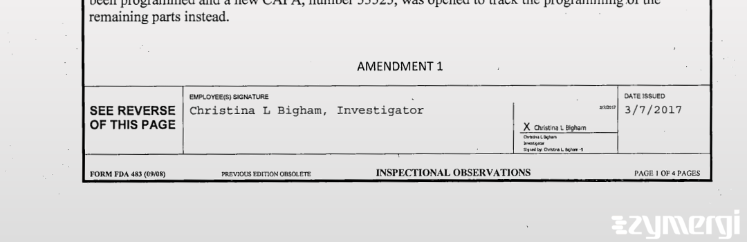 Christina L. Bigham FDA Investigator