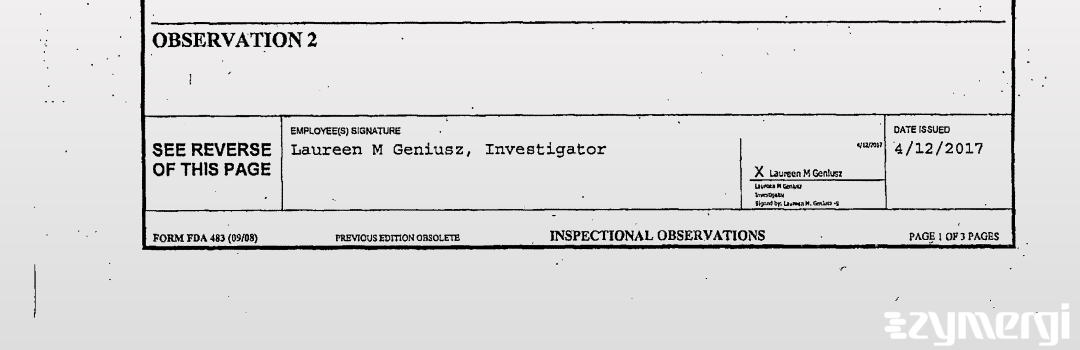 Laureen M. Geniusz FDA Investigator