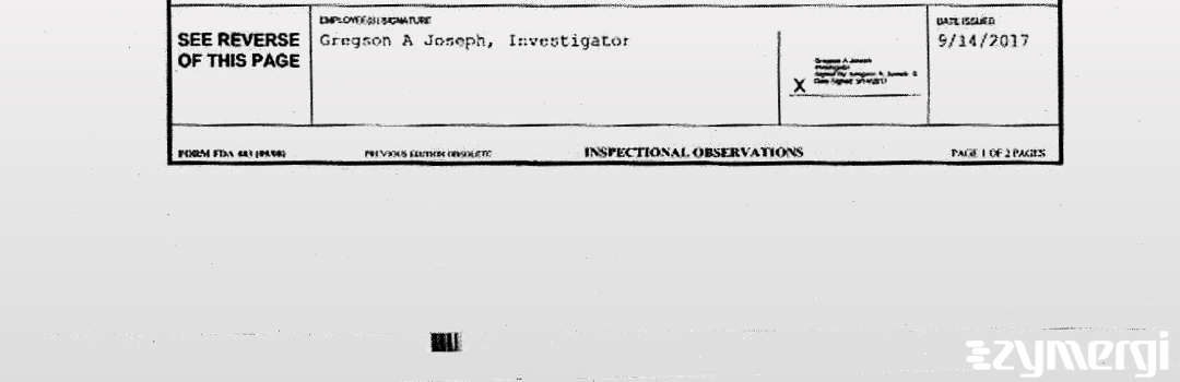 Gregson A. Joseph FDA Investigator