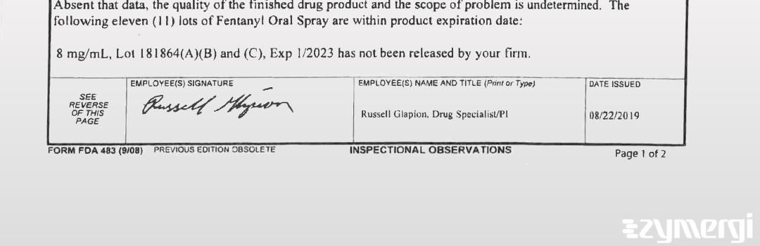 Russell J. Glapion FDA Investigator 