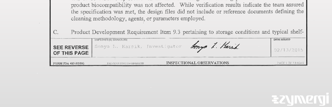 Sonya L. Karsik FDA Investigator