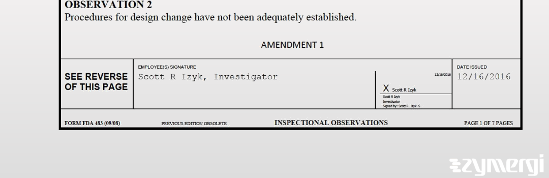 Scott R. Izyk FDA Investigator