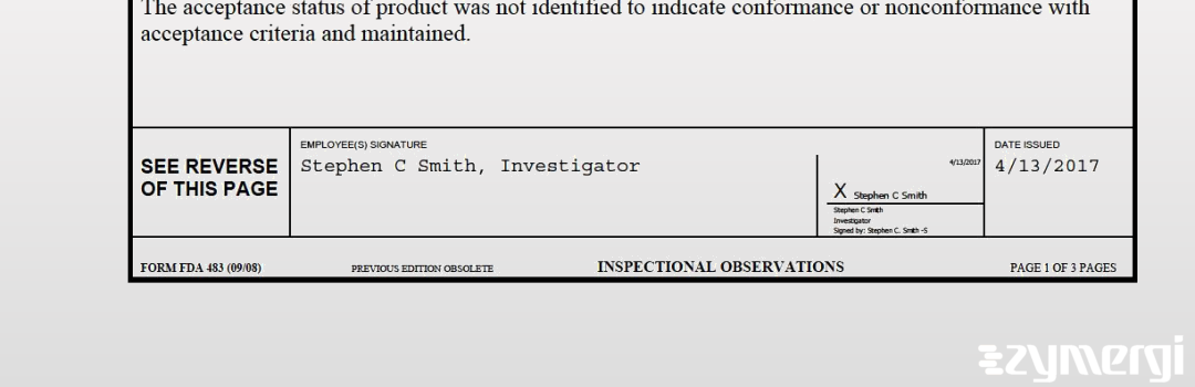 Stephen C. Smith FDA Investigator