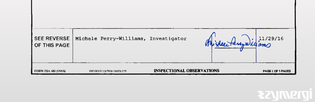 Michele Perry-Williams FDA Investigator