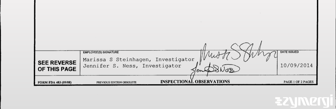 Jennifer S. Ness FDA Investigator Marissa S. Steinhagen FDA Investigator 