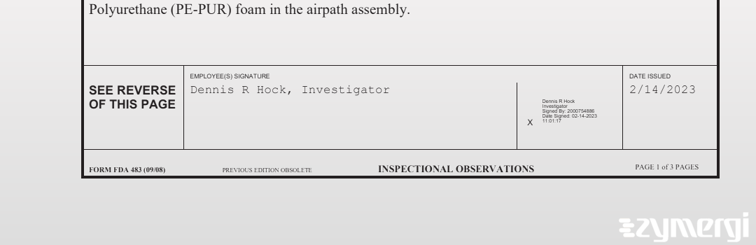 Dennis R. Hock FDA Investigator 