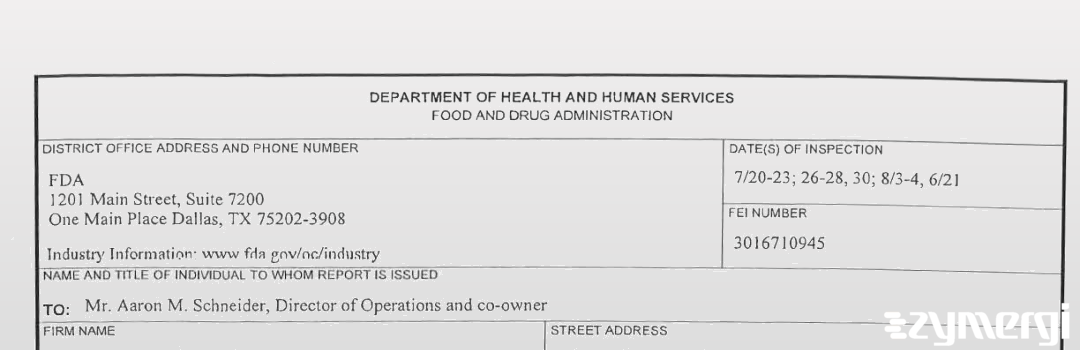 FDANews 483 Revive Rx LLC dba Revive Rx Pharmacy Aug 6 2021 top