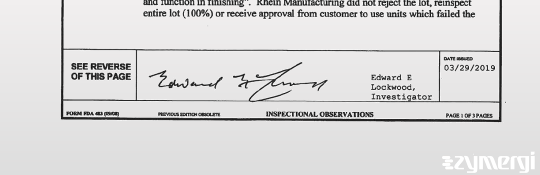 Edward E. Lockwood FDA Investigator