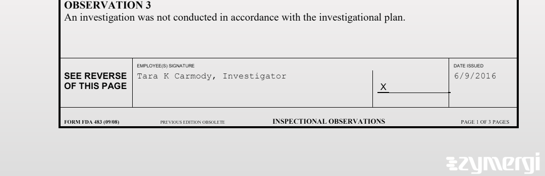 Tara K. Carmody FDA Investigator 