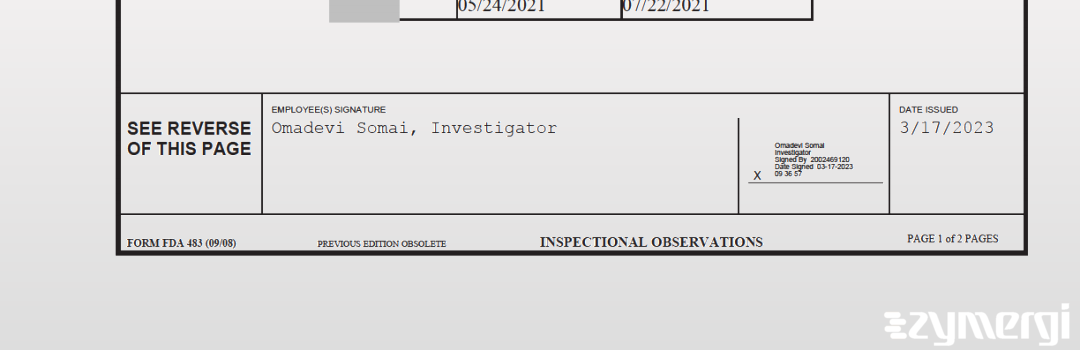 Omadevi Somai FDA Investigator