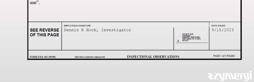 Dennis R. Hock FDA Investigator 