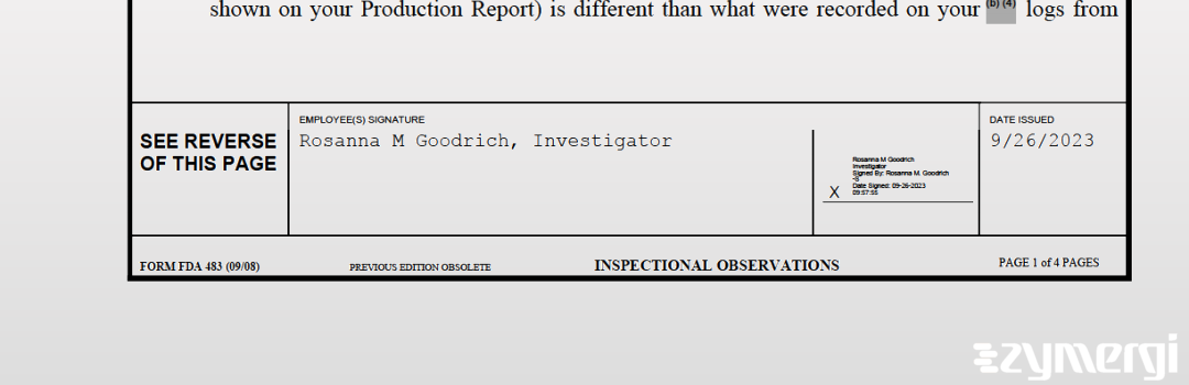 Rosanna M. Goodrich FDA Investigator 