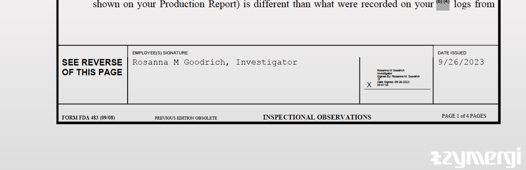 Rosanna M. Goodrich FDA Investigator