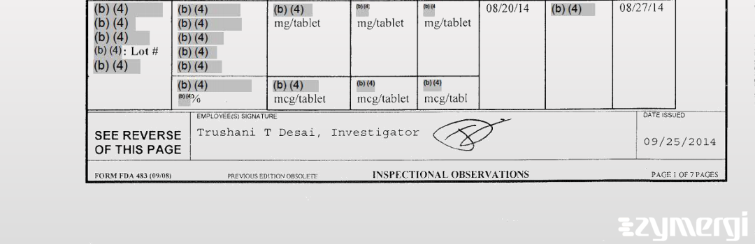 Trushani T. Desai FDA Investigator 