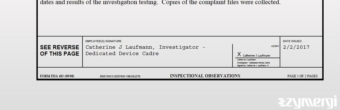 Catherine J. Laufmann FDA Investigator