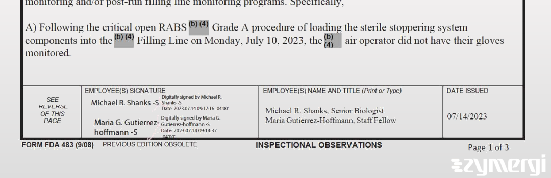 Michael Shanks FDA Investigator