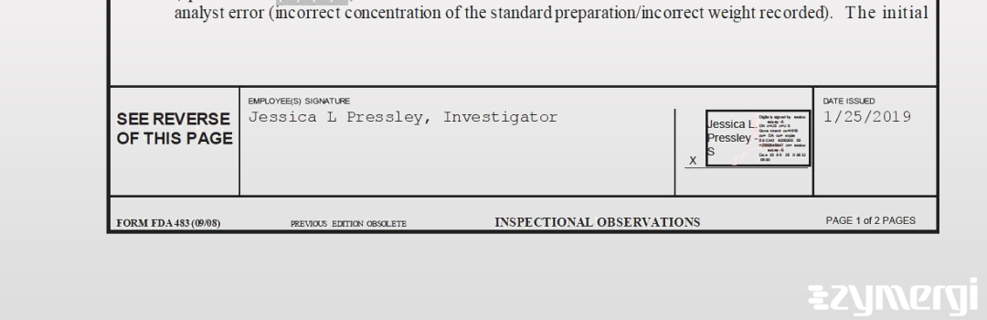 Jessica L. Pressley FDA Investigator