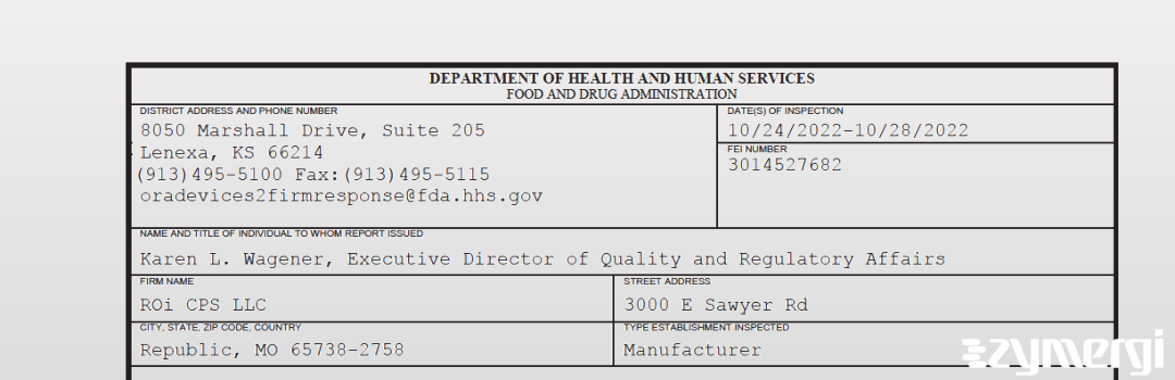 FDANews 483 ROi CPS LLC Oct 28 2022 top