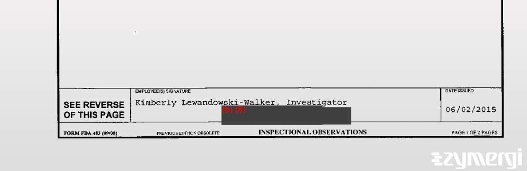 Kimberly Lewandowski-Walker FDA Investigator 