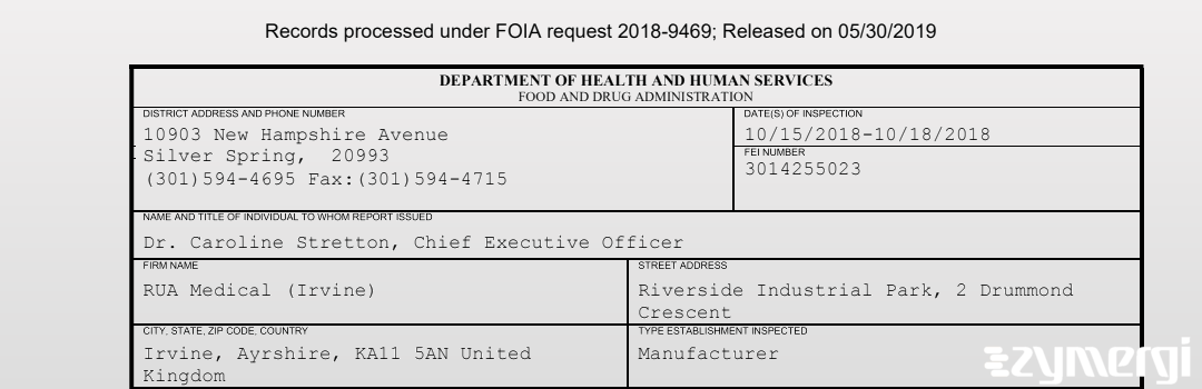 FDANews 483 RUA Medical (Irvine) Oct 18 2018 top