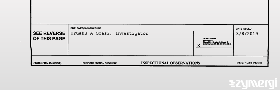 Uruaku A. Obasi FDA Investigator 