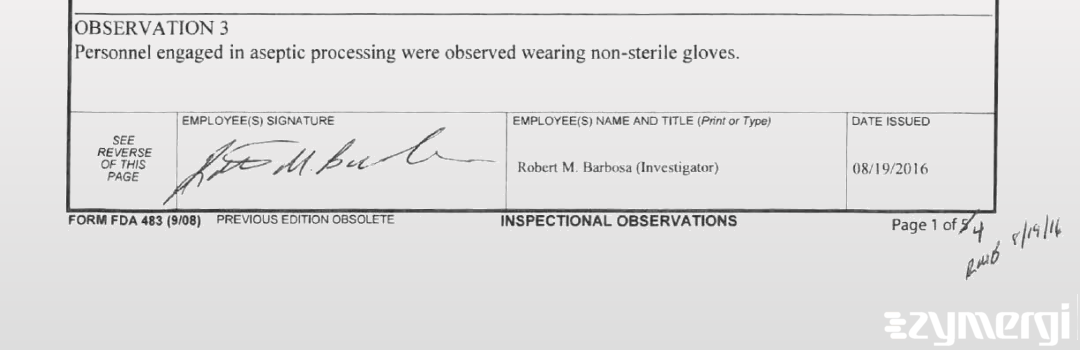 Robert M. Barbosa FDA Investigator