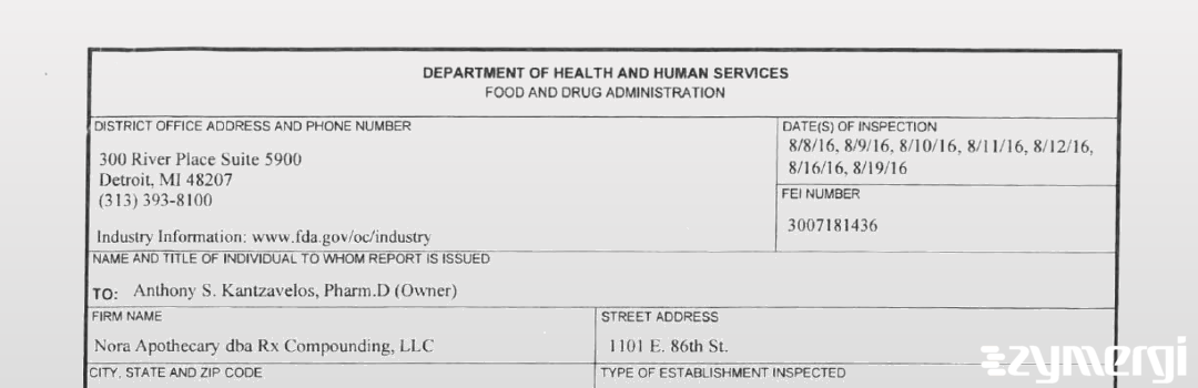 FDANews 483 Rx Compounding Inc. Aug 19 2016 top