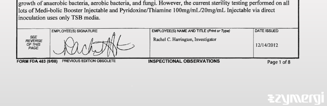 Rachel C. Harrington FDA Investigator