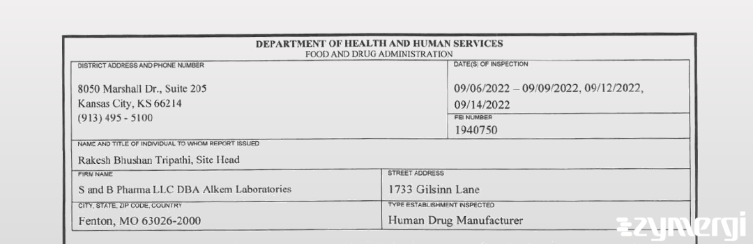 FDANews 483 S and B Pharma, Inc Sep 14 2022 top