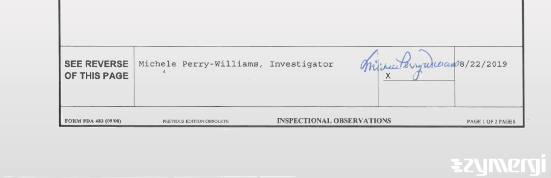 Michele Perry-Williams FDA Investigator 