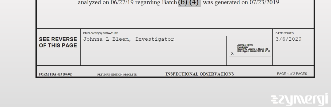 Johnna L. Bleem FDA Investigator