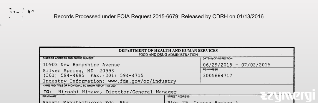 FDANews 483 Sagami Manufacturers Sdn. Bhd. Jul 2 2015 top