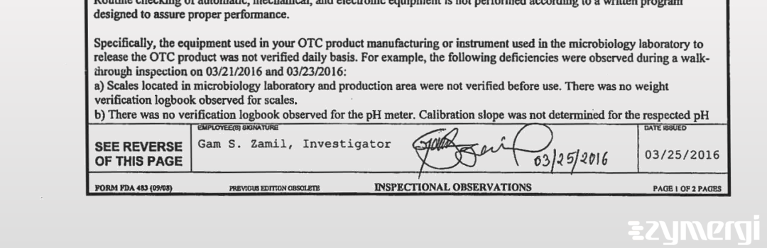 Gam S. Zamil FDA Investigator 