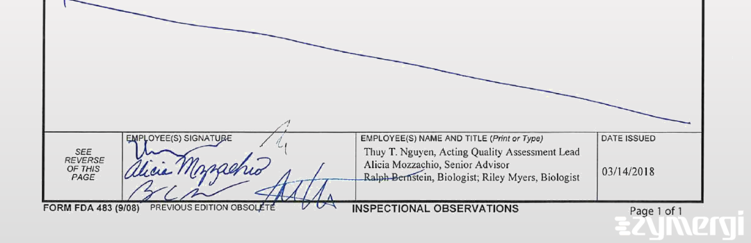 Thuy T. Nguyen FDA Investigator Alicia M. Mozzachio FDA Investigator