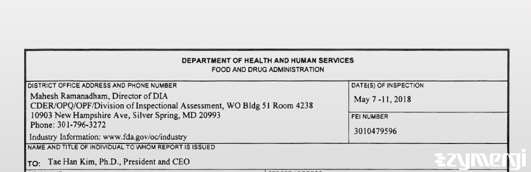 FDANews 483 Samsung Biologics Co., Ltd. May 11 2018 top