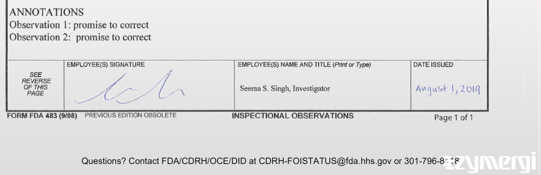 Seema S. Singh FDA Investigator