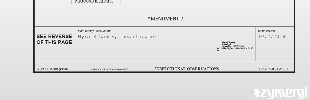 Myra K. Casey FDA Investigator