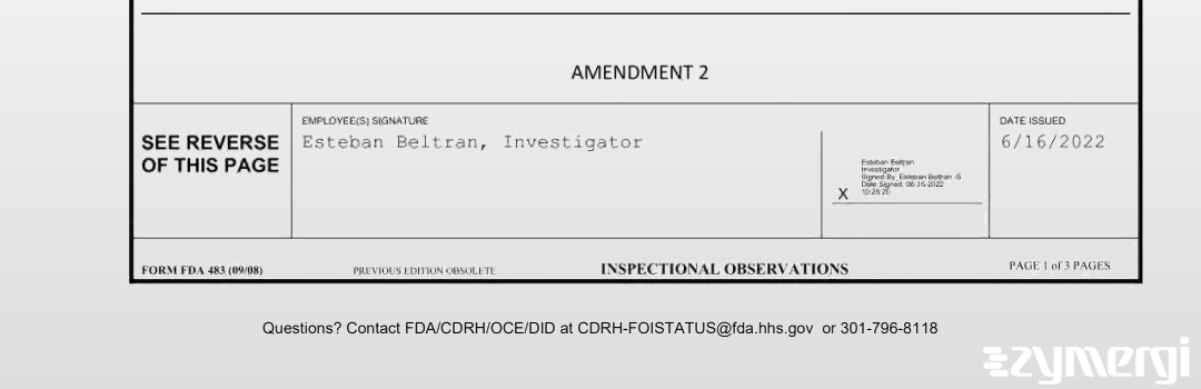 Esteban Beltran FDA Investigator