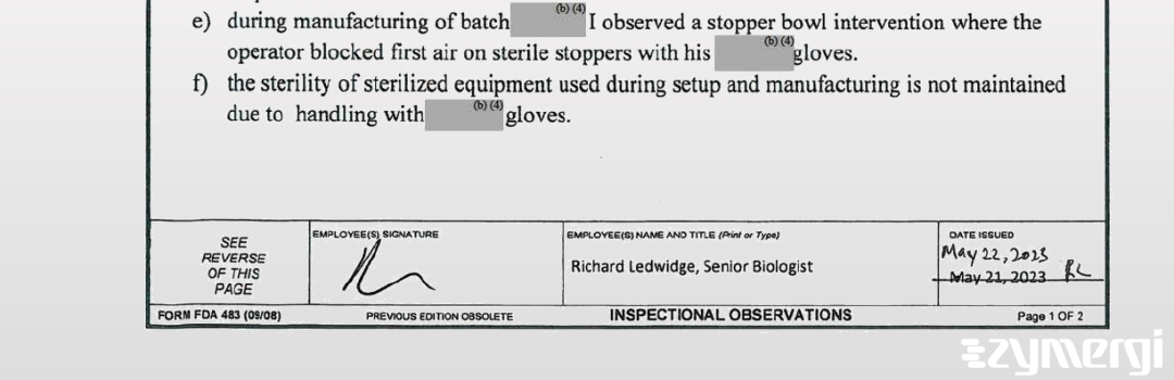 Richard Ledwidge FDA Investigator 