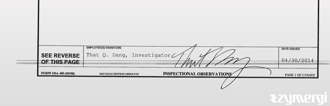 That Q. Dang FDA Investigator