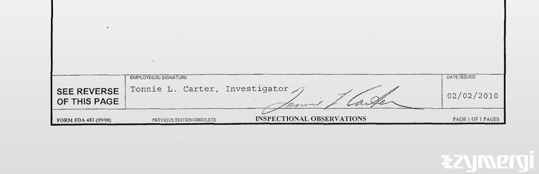 Tonnie L. Carter FDA Investigator 