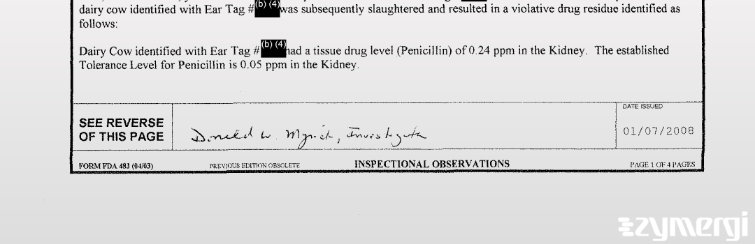 Donald W. Myrick FDA Investigator 