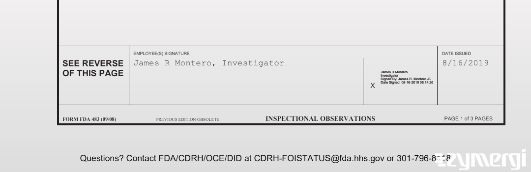 James R. Montero FDA Investigator