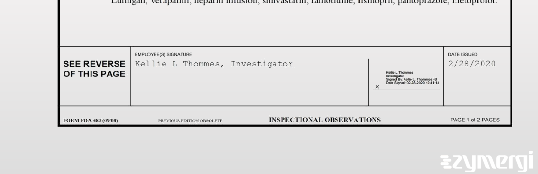 Kellie L. Thommes FDA Investigator 